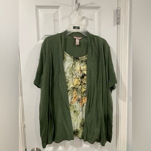 Stylish White Stag Green Blouse Size XXL(20)